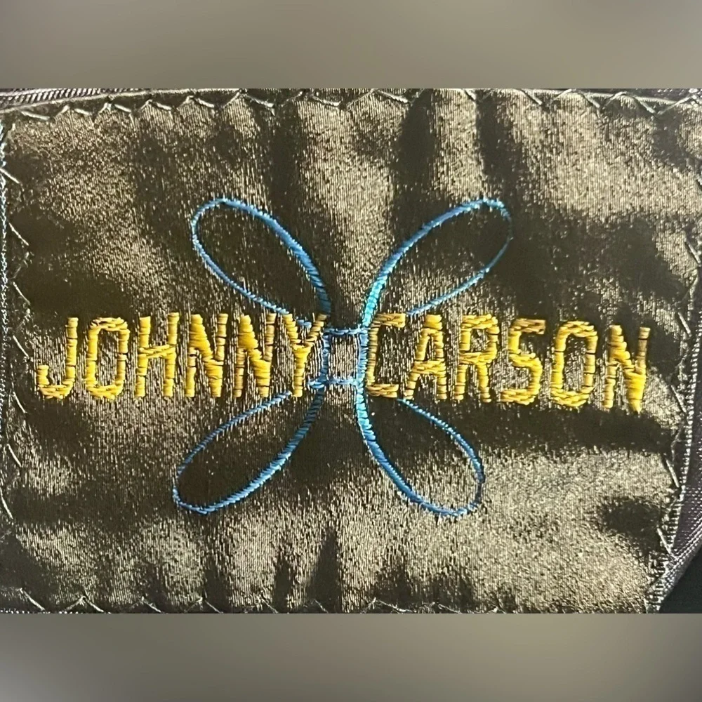 JOHNNY CARSON BLUE WITH GREY PINSTRIPE SUIT SIZE 36 PANTS 32X30